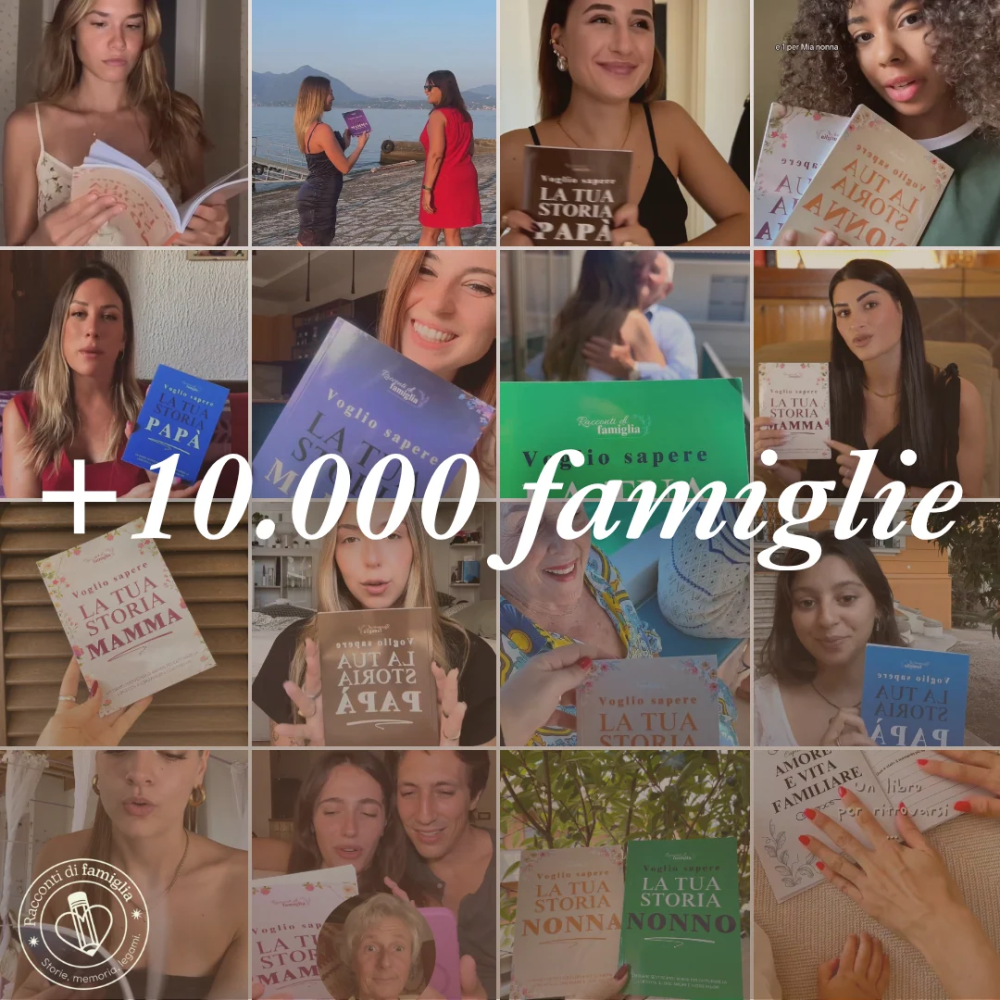 Famiglie che mostrano i libri Voglio sapere la tua storia